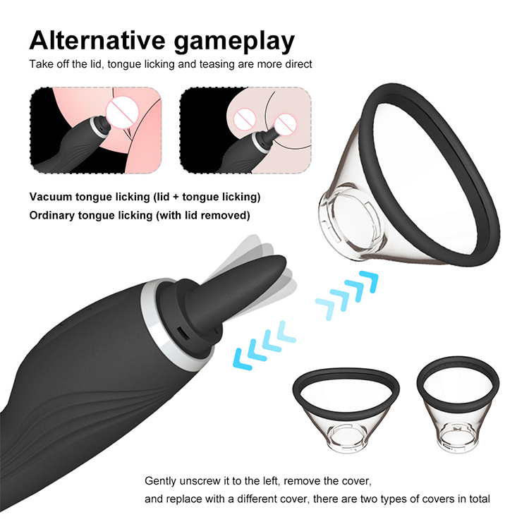RS-W037 Clit Licker And Clitoral Licking Toy 3-in-1 Vibrator with Clit Suck Function 8 Vibration And 8 Tongue Licking Modes Clitoral Pump Oral Sex Toy