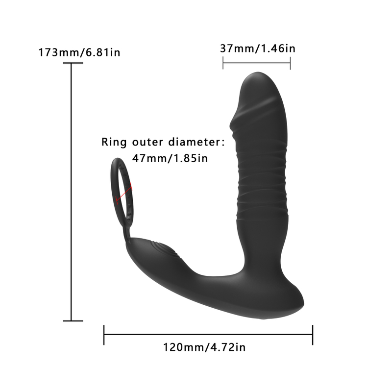 RS-A007 10 Frequency Vibration and Telescoping Prostate Anal Plug APP Intelligent Remote Control Prostate Vibrator Sex Product for Men