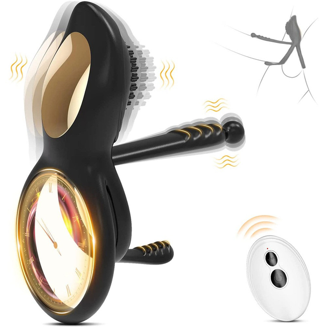 RS-M138 Multifunctional Vibrating Penis Ring Double-ring Extension and Intense Stimulation with 10 Vibration Modes Cock Ring Vibrator