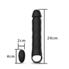 RS-M001 Vibrating Penis Sleeve Sex Toys for Men Black Cock Sleeve Penis Extension with Penis Ring Remote Control 10 Vibration Modes