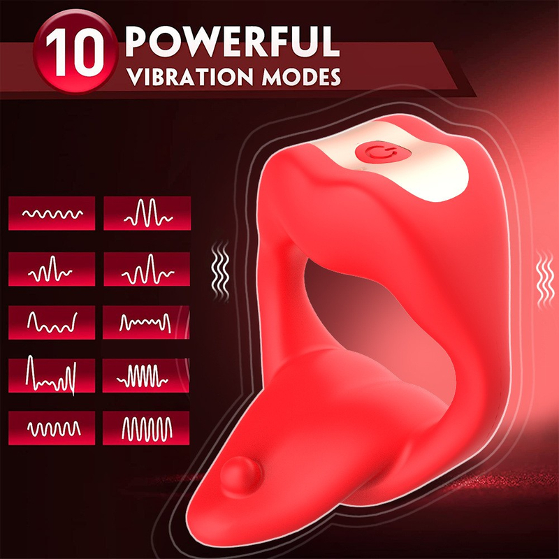 RS-M137 Intelligent Remote Control Vibrating Cock Ring with Flexible Tongue Adult Penis Toys for Man