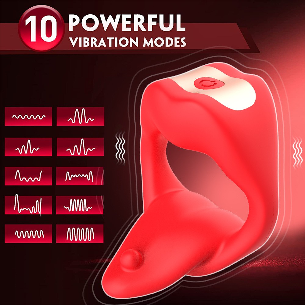RS-M137 Intelligent Remote Control Vibrating Cock Ring with Flexible Tongue Adult Penis Toys for Man