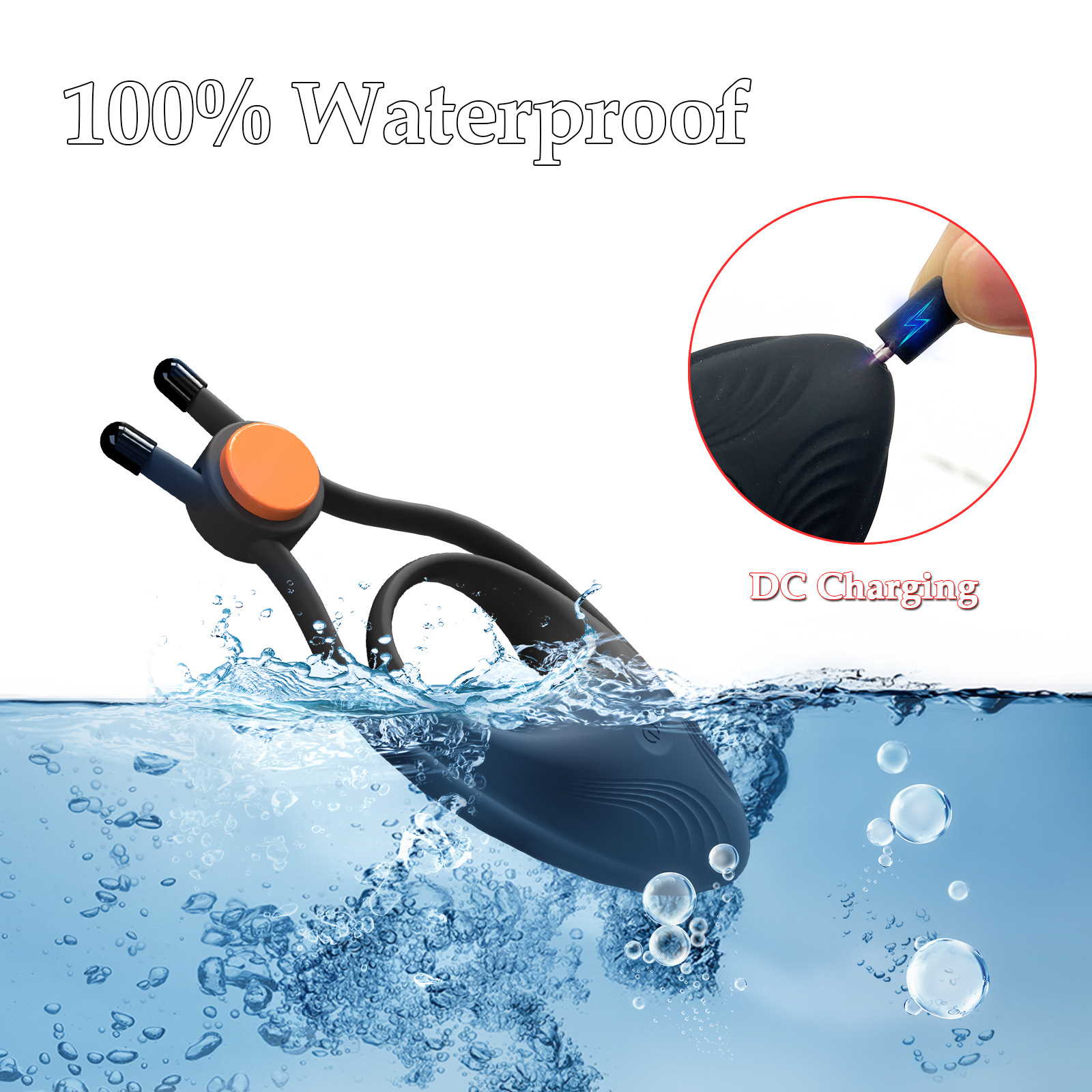 RS-M135 Adjustable Lock Ring Unique Press-slide Strap lock Cock Ring 10 Vibration Sex Toys for Men