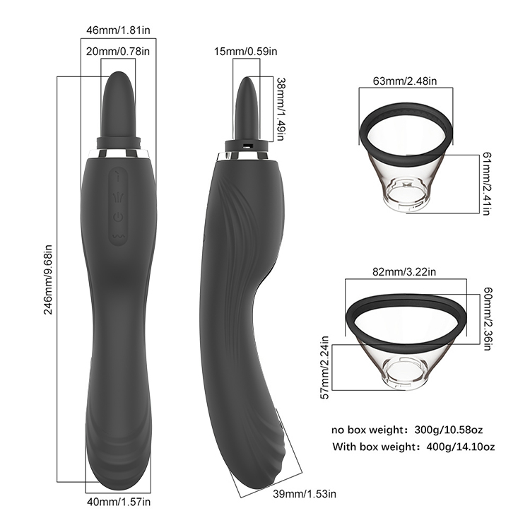 RS-W037 Clit Licker And Clitoral Licking Toy 3-in-1 Vibrator with Clit Suck Function 8 Vibration And 8 Tongue Licking Modes Clitoral Pump Oral Sex Toy