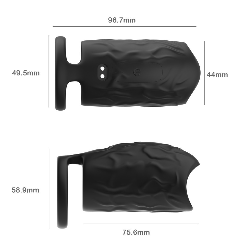 RS-M139 Magnetic Charging Realistic Texture Penis Sleeve APP Control 10 Vibration Penis Vibrator for Male Sex Products