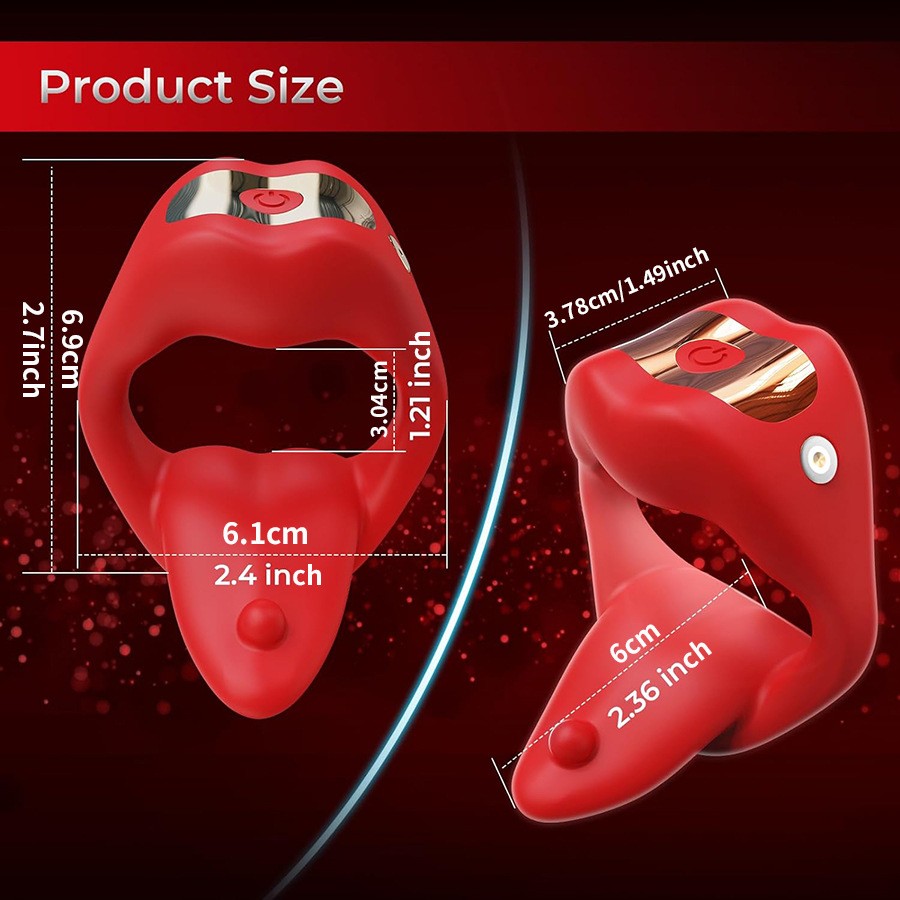 RS-M137 Intelligent Remote Control Vibrating Cock Ring with Flexible Tongue Adult Penis Toys for Man