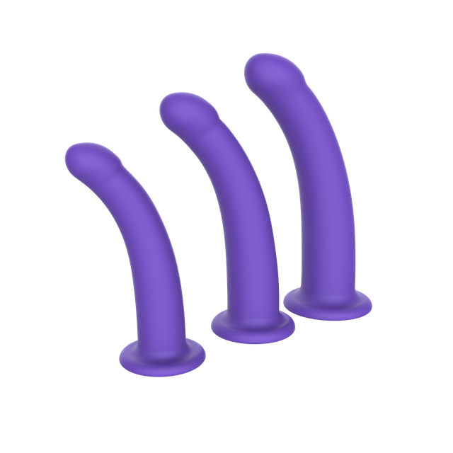 RS-A108/RS-A109/RS-A110 Anal Plug Trainer Kit 3 Sizes Anal Butt Plugs Training Silicone Dildo shape Anal Toys with Strong Suction Cup for Adult